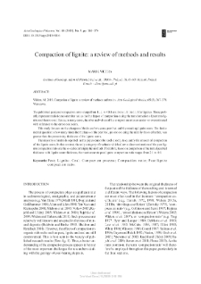 Compaction of lignite: a review of methods and results