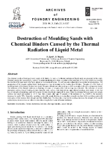 Destruction of Moulding Sands with Chemical Binders Caused by the Thermal Radiation of Liquid Metal