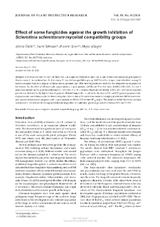 Effect of some fungicides against the growth inhibition of Sclerotinia sclerotiorum mycelial compatibility groups