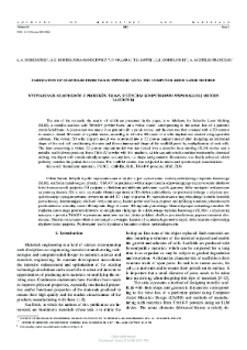 Fabrication Of Scaffolds From Ti6Al4V Powders Using The Computer Aided Laser Method