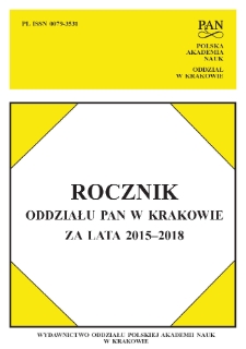 Rocznik Oddziału PAN w Krakowie 2015-2018