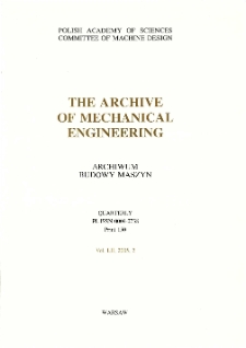 Archive of Mechanical Engineering